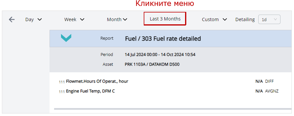 Пример использования вкладки Reports при формировании Аналитических отчетов_варианты задания периода времени_выбор периода &laquo;последние 3 месяца&raquo;