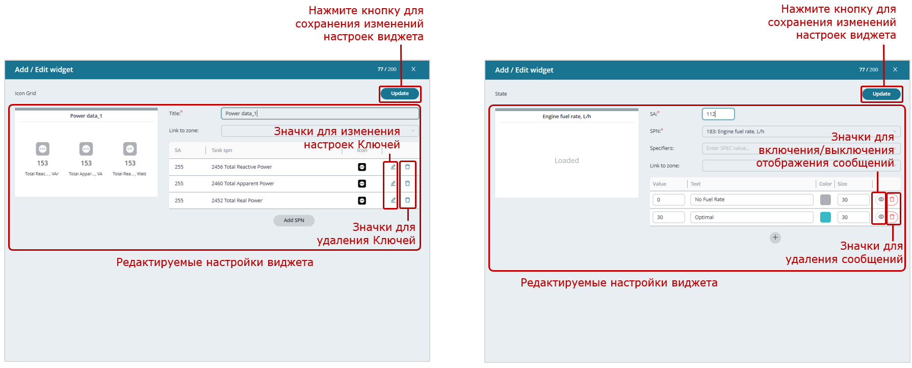 Примеры действий при формировании Шаблонов дашбордов для Задач Отраслевого решения_примеры редактирования Шаблонов дашбордов_изменение виджетов&nbsp;для&nbsp;Шаблона Задачи&nbsp;одиночного Объекта