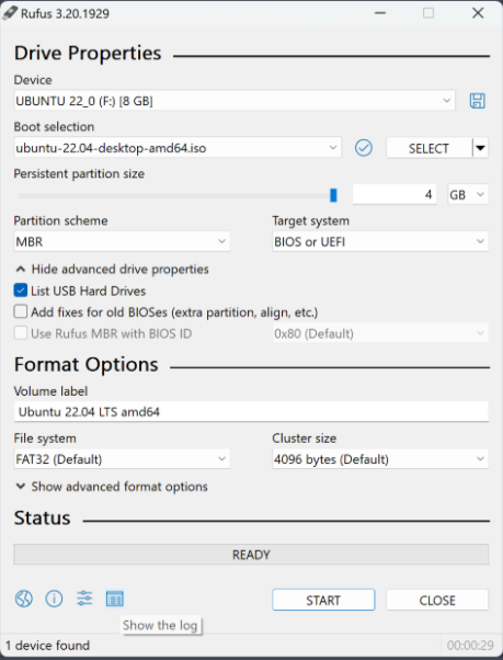 следует дополнительно создать загрузочную флэш-карту, записав на нее скачанный образ с помощью программы RUFUS 