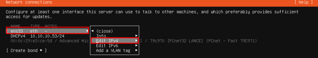 На этапе настройки параметров сети выберите статический IP-адрес вместо получения по DHCP и нажмите Save для сохранения изменений