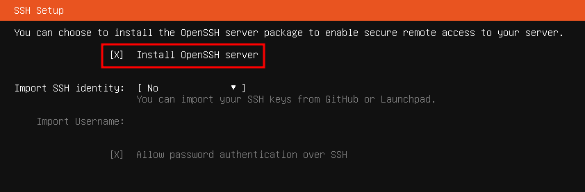 Выберите Install OpenSSH server для возможности удаленного подключения и настройки ПО Отраслевого решения UNUM IIoT Platform