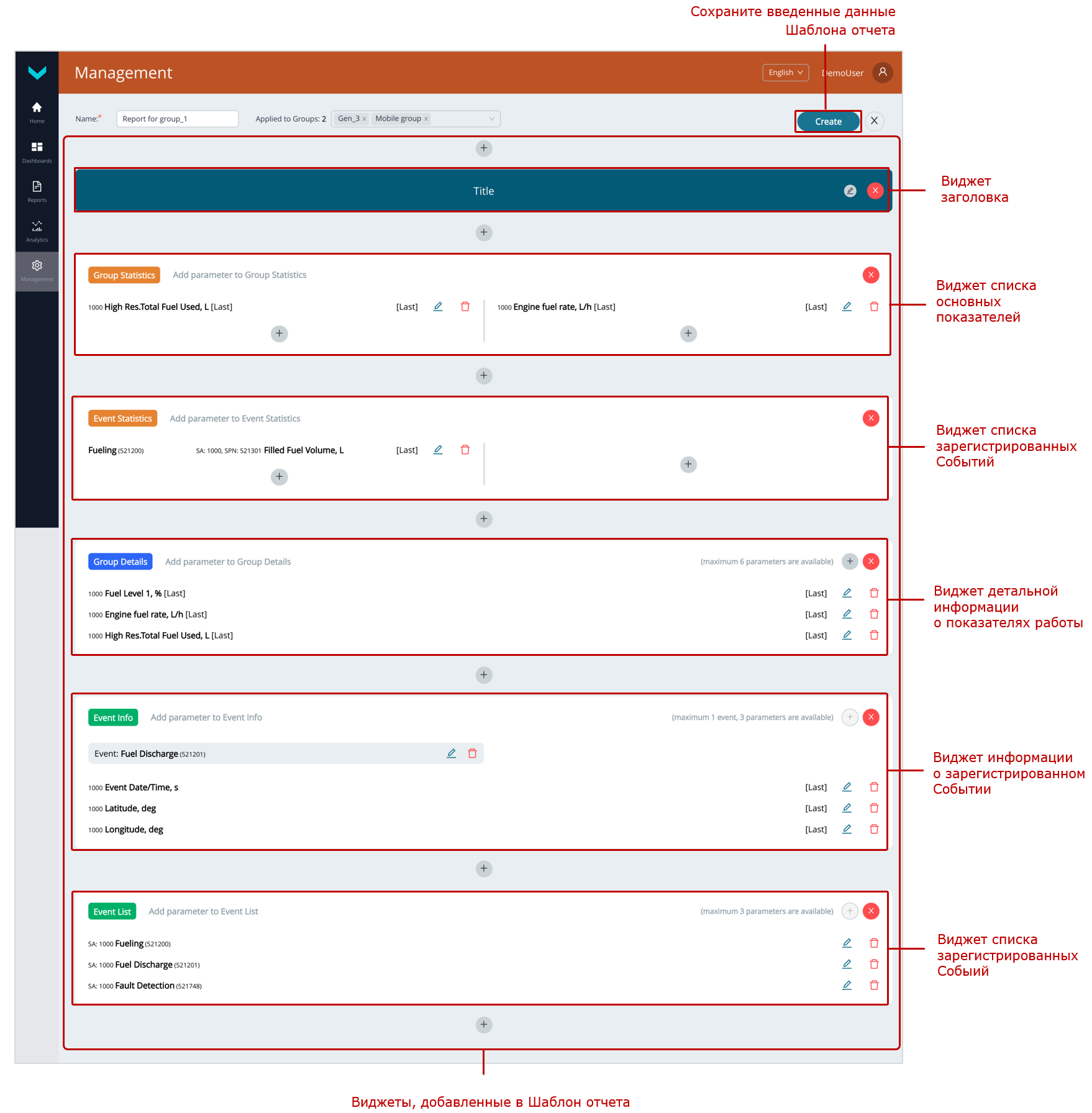 Пример создания Шаблона отчета_создание Шаблона отчета для Группы_сохранение созданного Шаблона дашборда