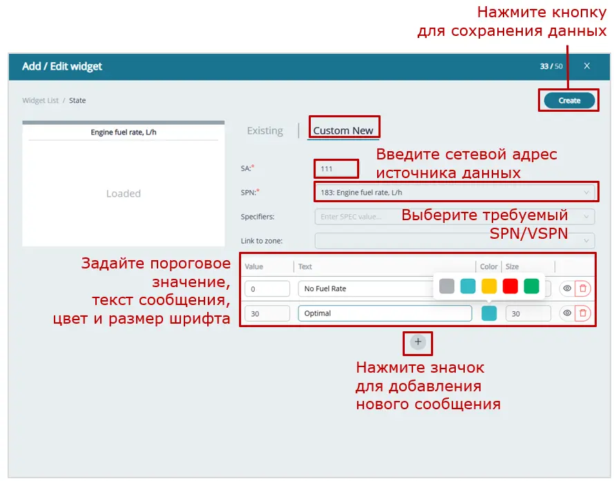 создание Шаблона дашборда для одиночного Объекта_пример добавления пользовательского Ключа в виджет текстовых сообщений