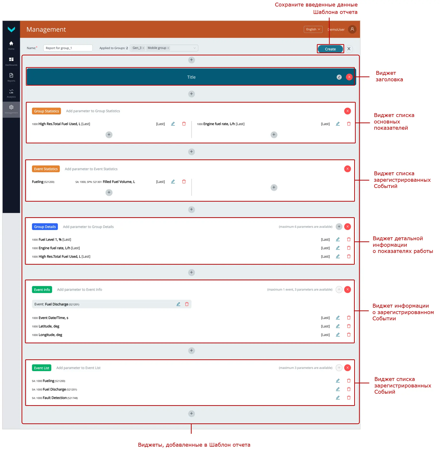 Пример создания Шаблона отчета_создание Шаблона отчета для Группы_сохранение созданного Шаблона дашборда